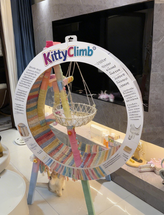 Aevorly® Feline Fantasy Fortress - Multi-Level Cat Tree with Sisal Scratching Posts, Cozy Hideaway, Perch & Hammock | Indoor Kitty Adventure Hub for Napping, Climbing & Zoomies