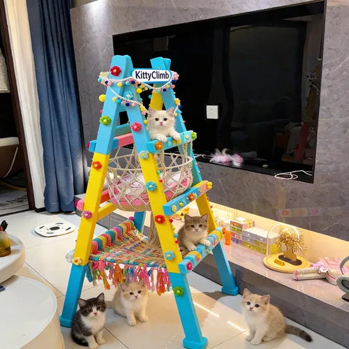 Aevorly® Feline Sky Fortress – 3-in-1 Cat Tree: Scratch Post, Elevated Perch & Cozy Hideout | Ultimate Playground for Curious Kittens & Lazy Adult Cats