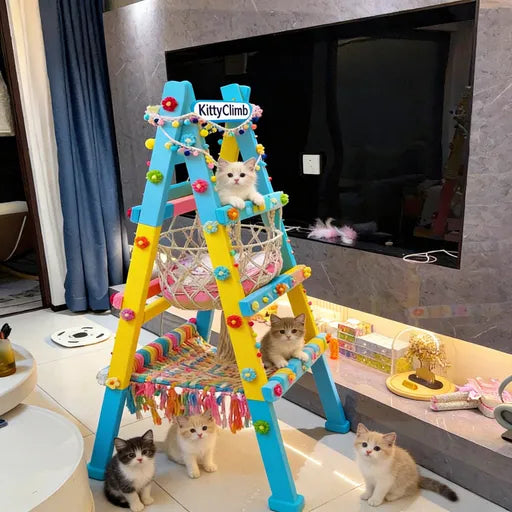 Aevorly® Feline Sky Fortress – 3-in-1 Cat Tree: Scratch Post, Elevated Perch & Cozy Hideout | Ultimate Playground for Curious Kittens & Lazy Adult Cats